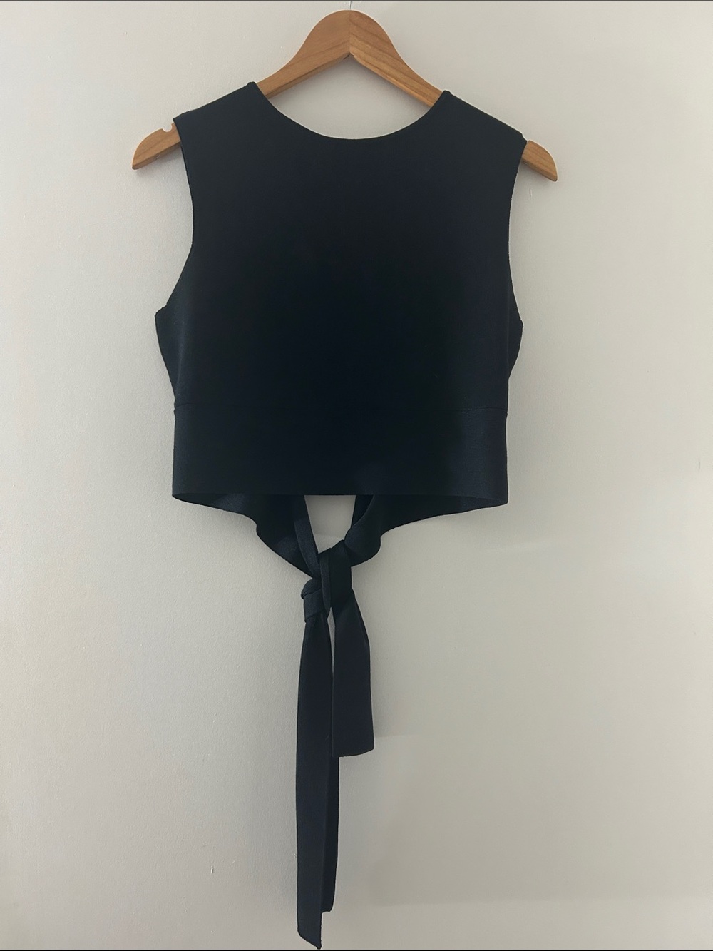 Black Tie-Back Crop Tank.